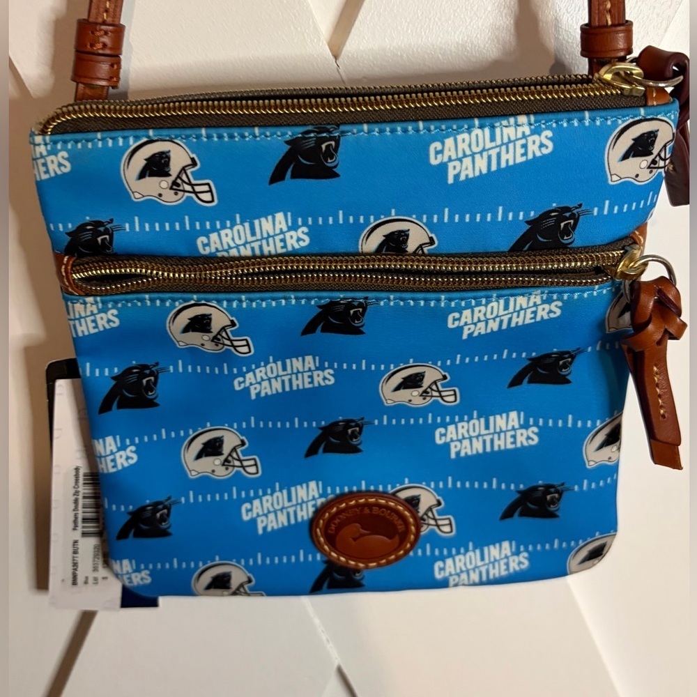 Dooney & Bourke Carolina Panthers NFL Light Blue Patterned Crossbody Bag NWT